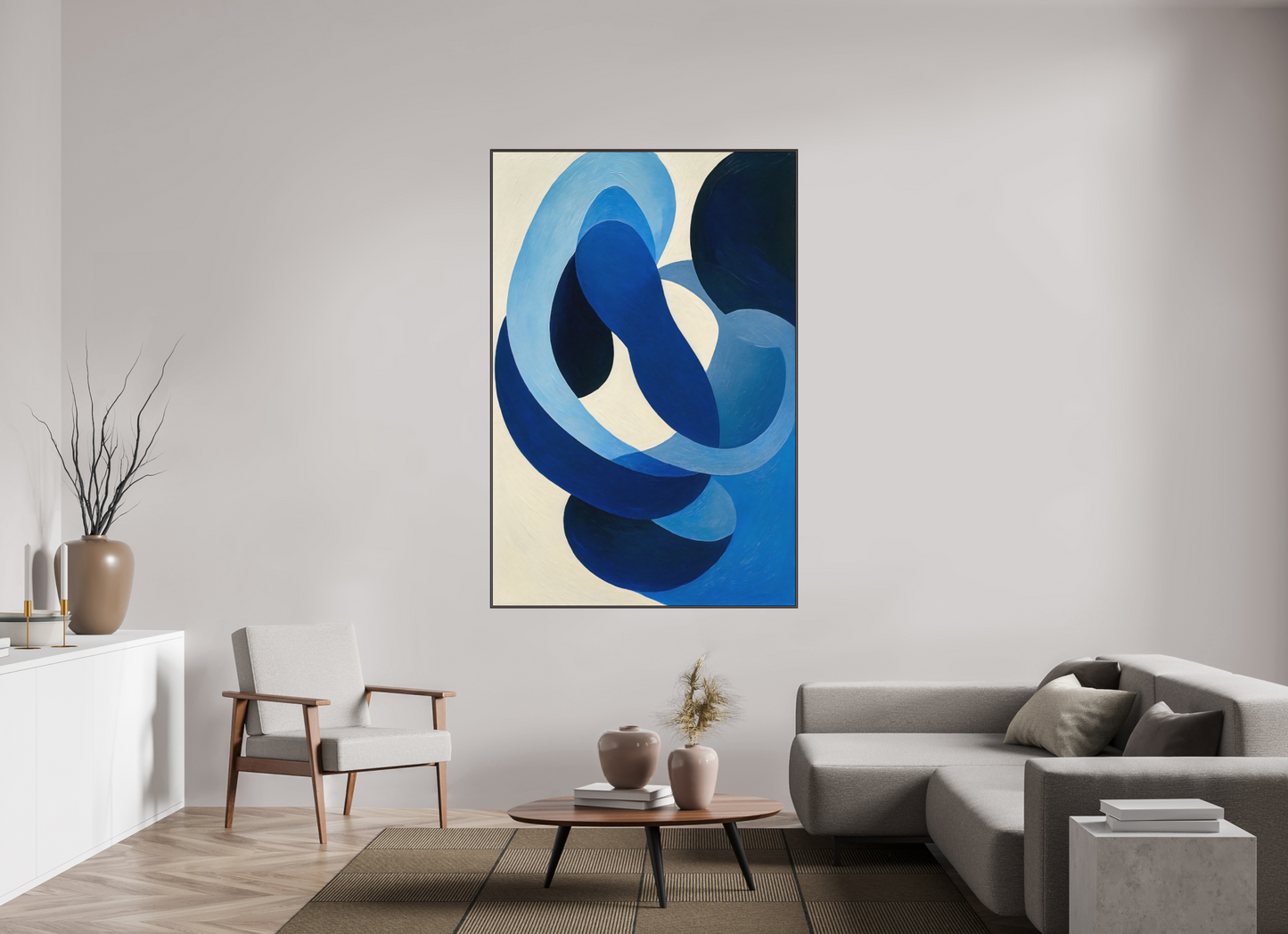 120 x 180 cm, Forex, gerahmt Erlenholz braun Azure Interlace
