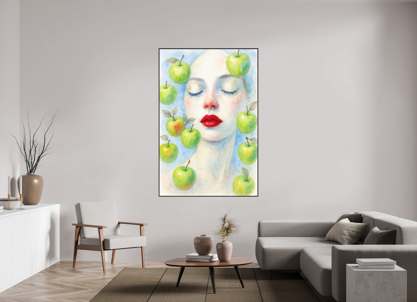 120 x 180 cm, Forex, gerahmt Erlenholz braun Apple Reverie