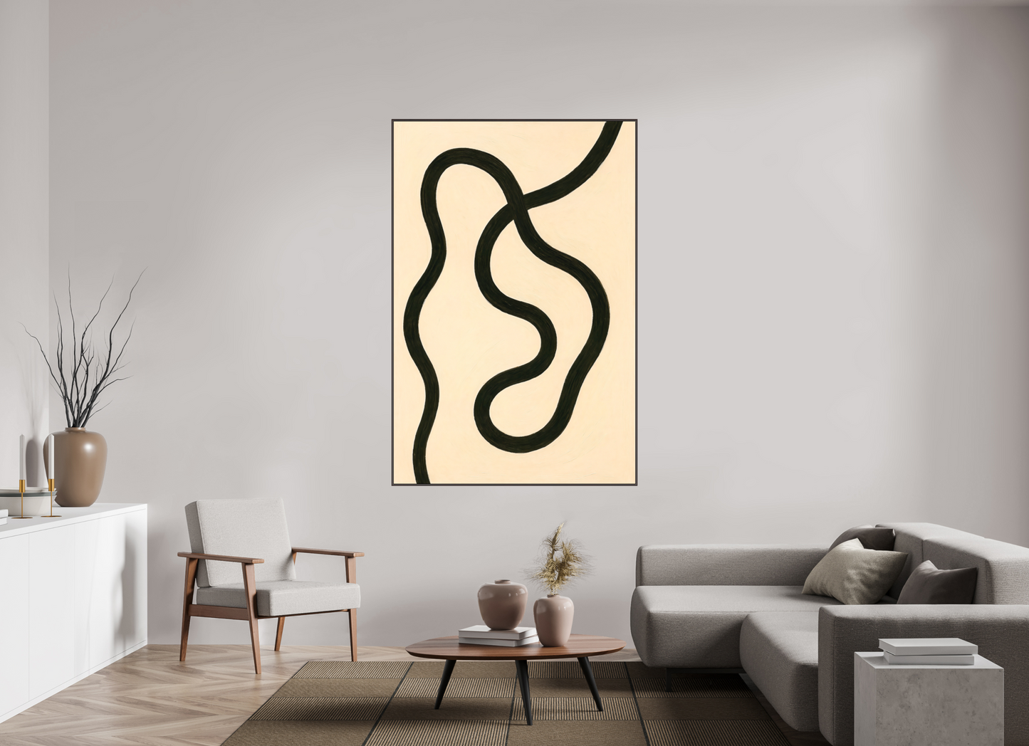 120 x 180 cm, Forex, gerahmt Erlenholz braun Noir Flowline