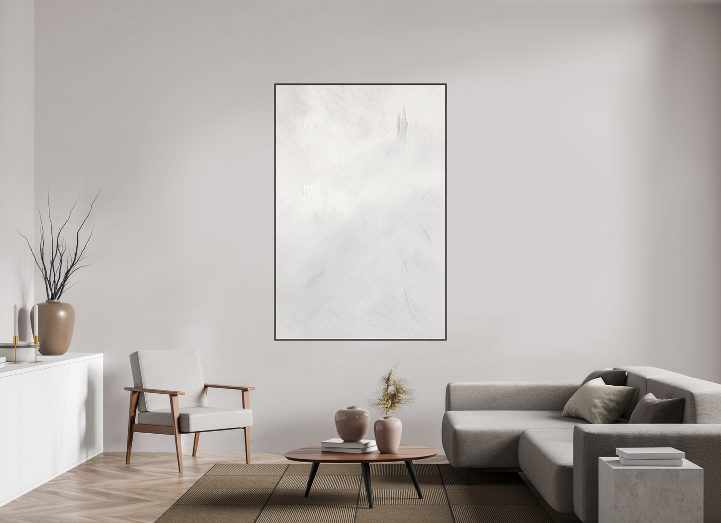 120 x 180 cm, Forex, gerahmt Erlenholz braun Silent Texture