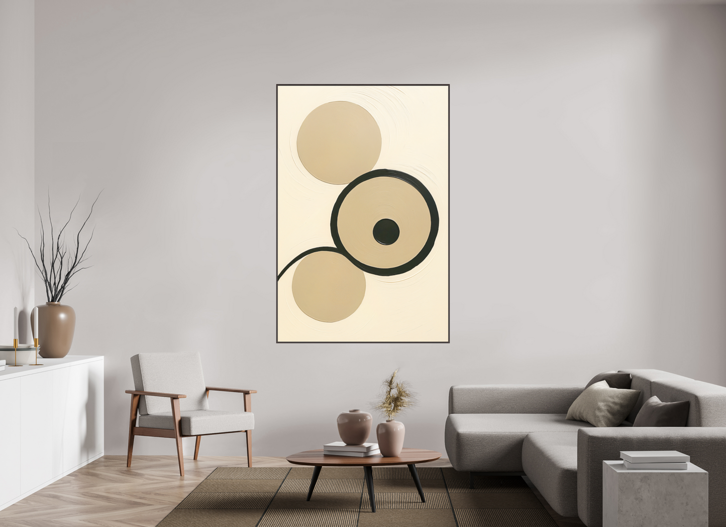 120 x 180 cm, Forex, gerahmt Erlenholz braun Circle Poise