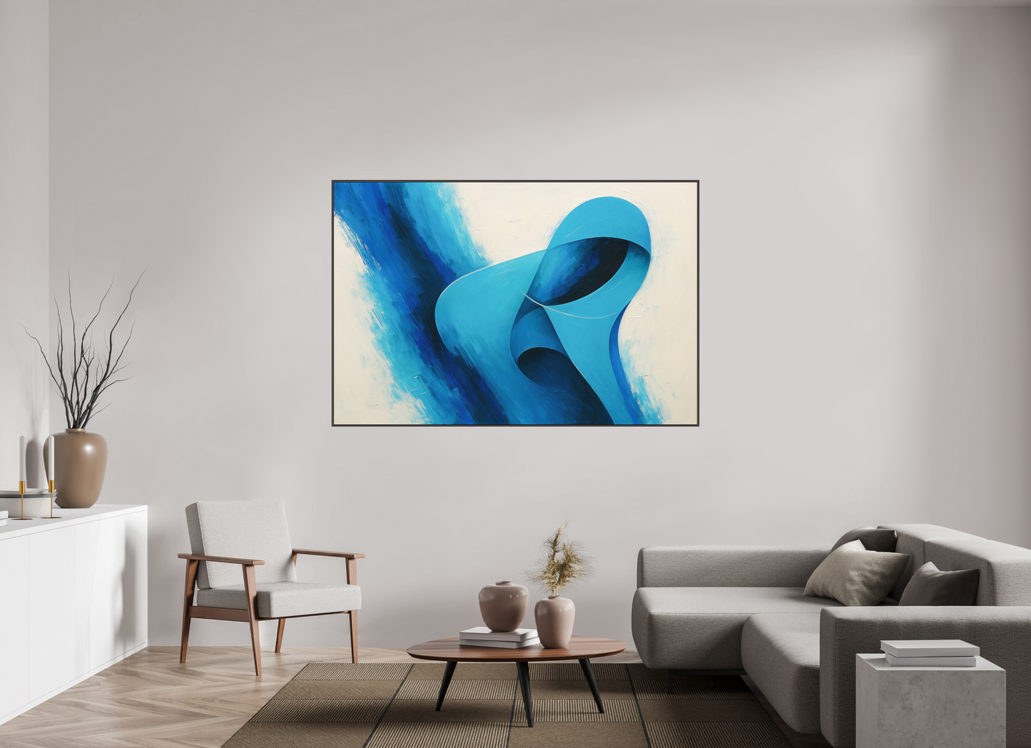 180 x 120 cm, Forex, gerahmt Erlenholz braun Azure Ribbon