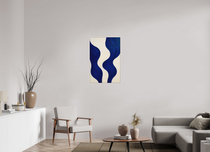 60 x 90 cm, Forex, gerahmt Ahornholz weiß Indigo Tides