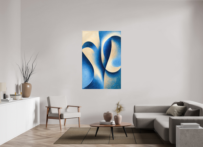 100 x 150 cm, Forex, gerahmt Ahornholz weiß Sapphire Tide