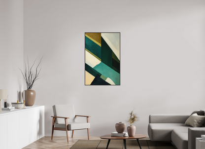 70 x 105 cm, Forex, gerahmt Erlenholz braun Emerald Geometry