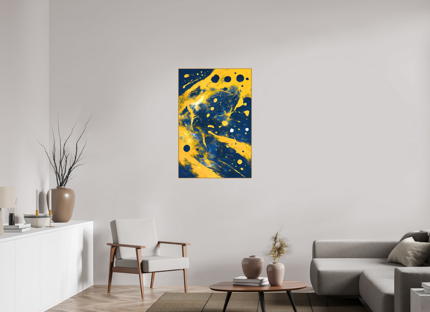 70 x 105 cm, Forex, gerahmt Ahornholz Natur Luminous Drift