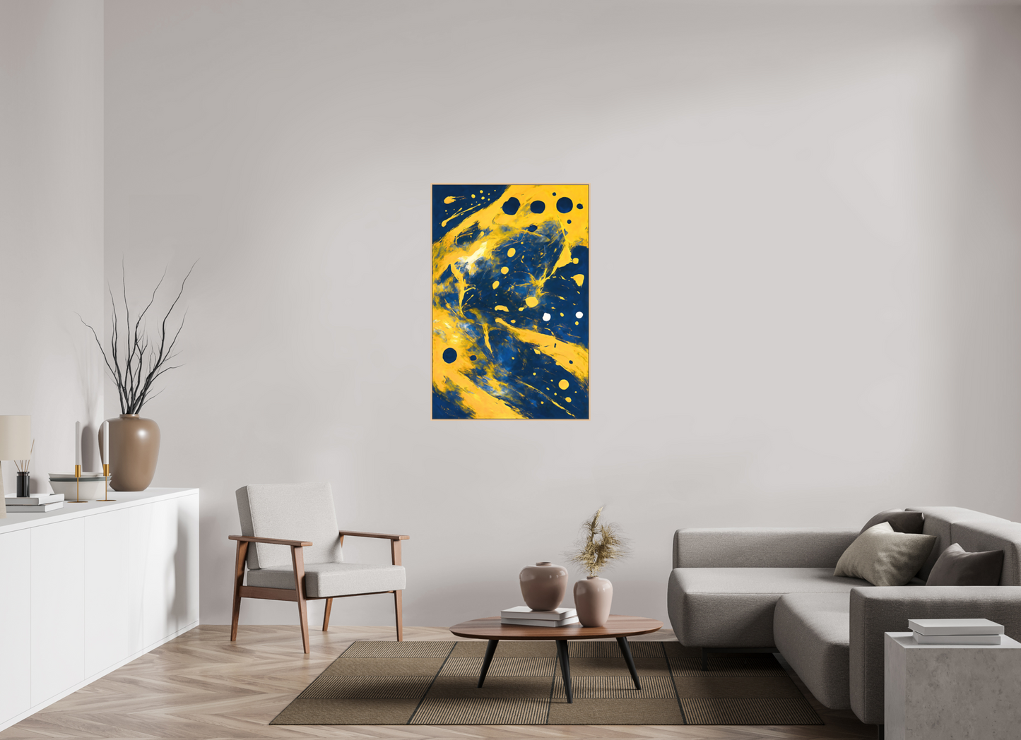 80 x 120 cm, Forex, gerahmt Ahornholz Natur Luminous Drift