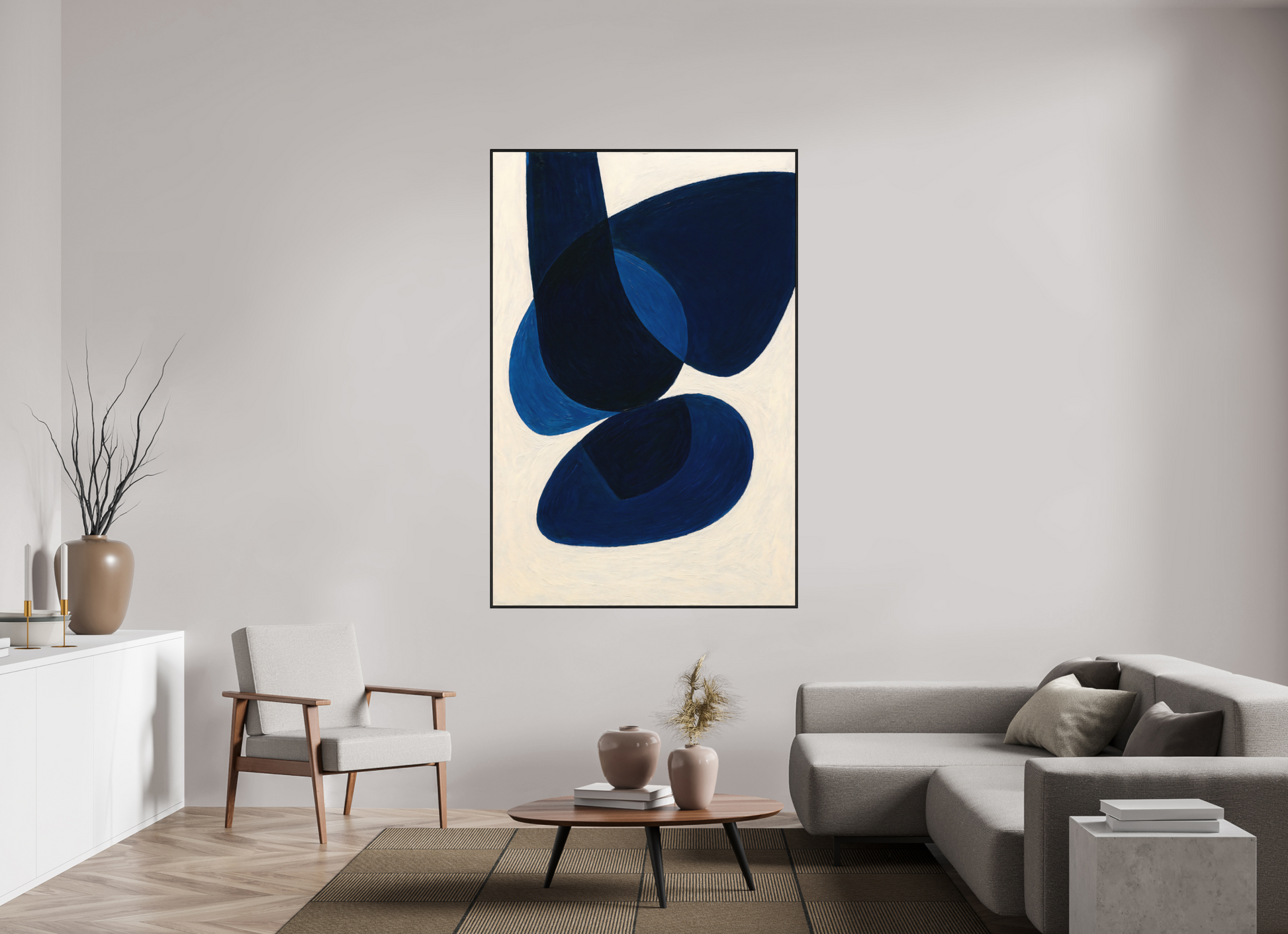 120 x 180 cm, Forex, gerahmt Eichenholz schwarz Midnight Arc