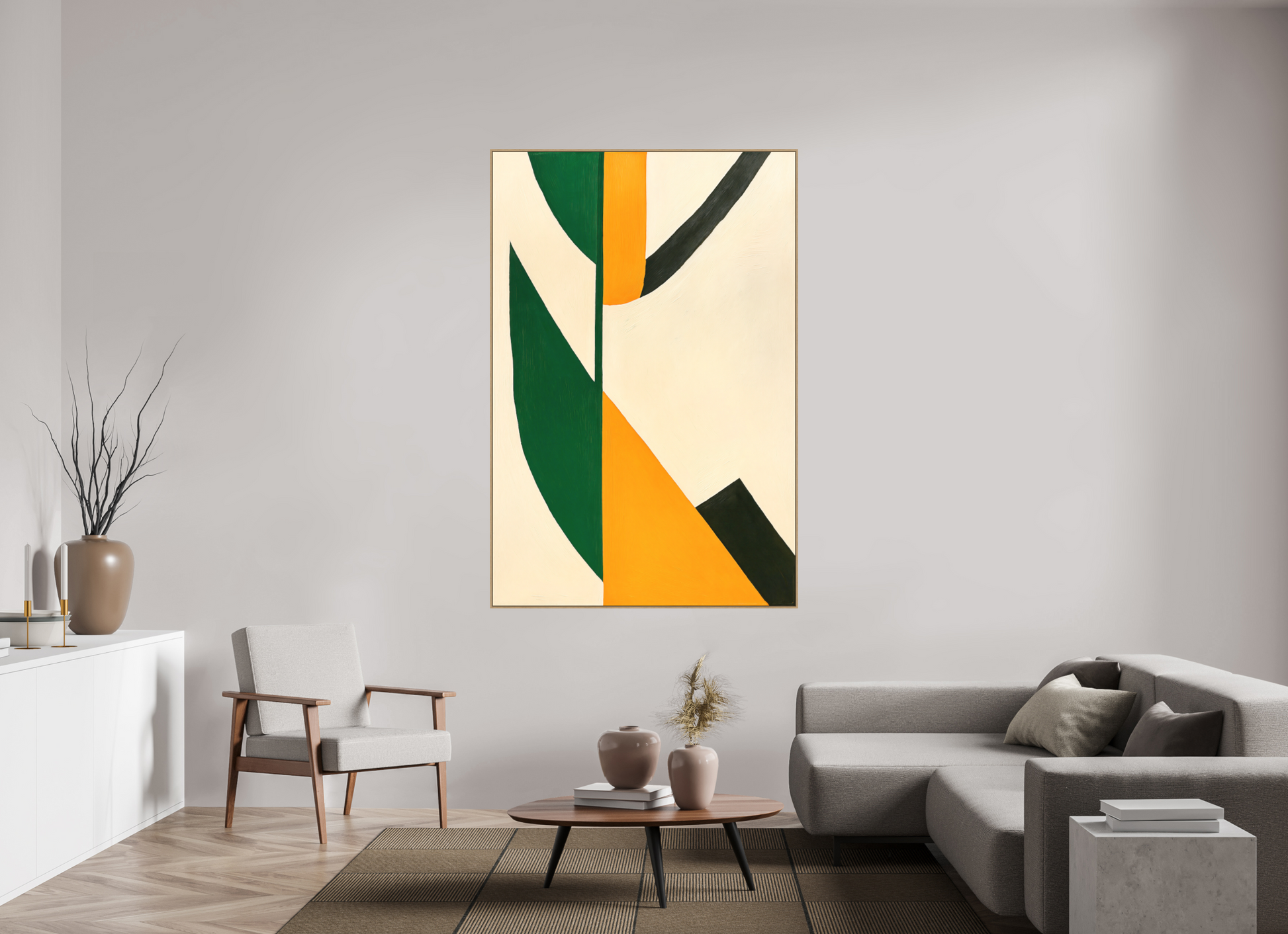120 x 180 cm, Forex, gerahmt Eichenholz Natur Verdant Axis