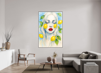 120 x 180 cm, Forex, gerahmt Erlenholz braun Lemon Serenity