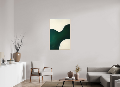 70 x 105 cm, Forex, gerahmt Ahornholz Natur Emerald Flow