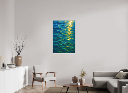 70 x 105 cm, Forex, gerahmt Ahornholz weiß Golden Ripples