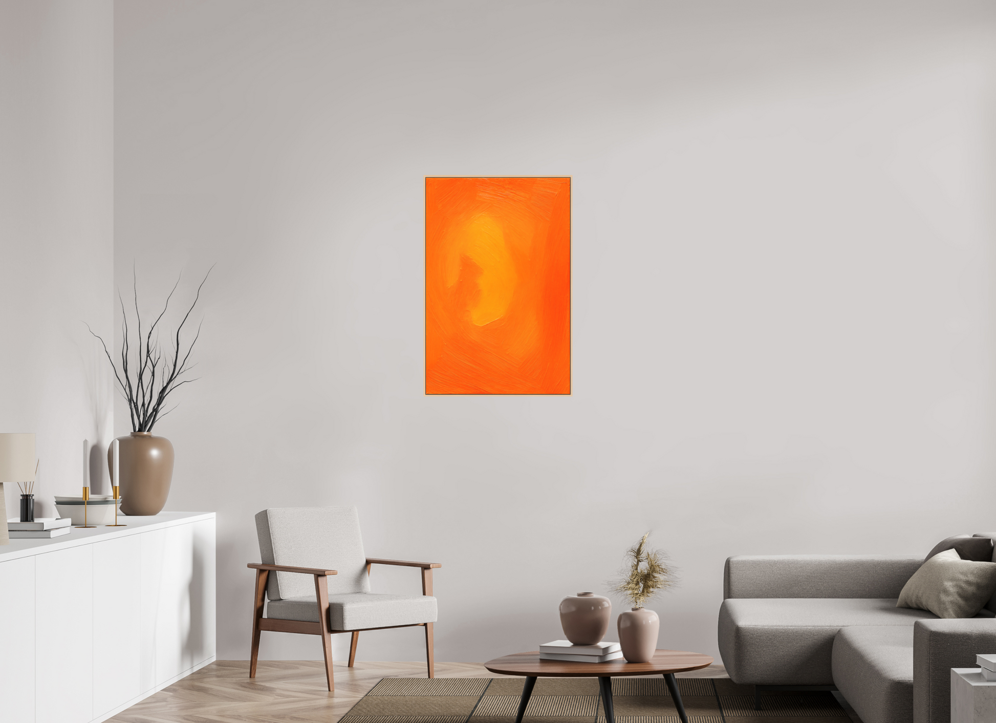 60 x 90 cm, Forex, gerahmt Ahornholz Natur Amber Flow