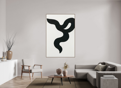 120 x 180 cm, Forex, gerahmt Nussbaumholz Noir Ribbon