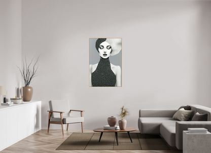 80 x 120 cm, Forex, gerahmt Ahornholz Natur Mono Mosaic Muse