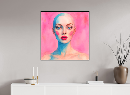 80 x 80 cm, Forex, gerahmt Eichenholz schwarz Aurora Gaze