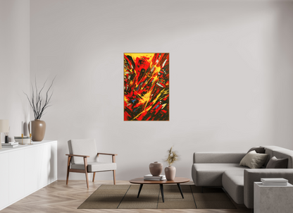 80 x 120 cm, Forex, gerahmt Eichenholz Natur Inferno City