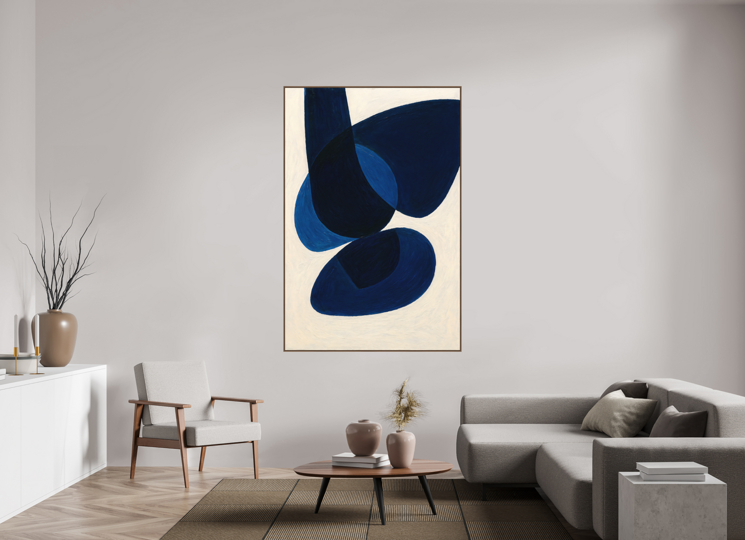 120 x 180 cm, Forex, gerahmt Nussbaumholz Midnight Arc