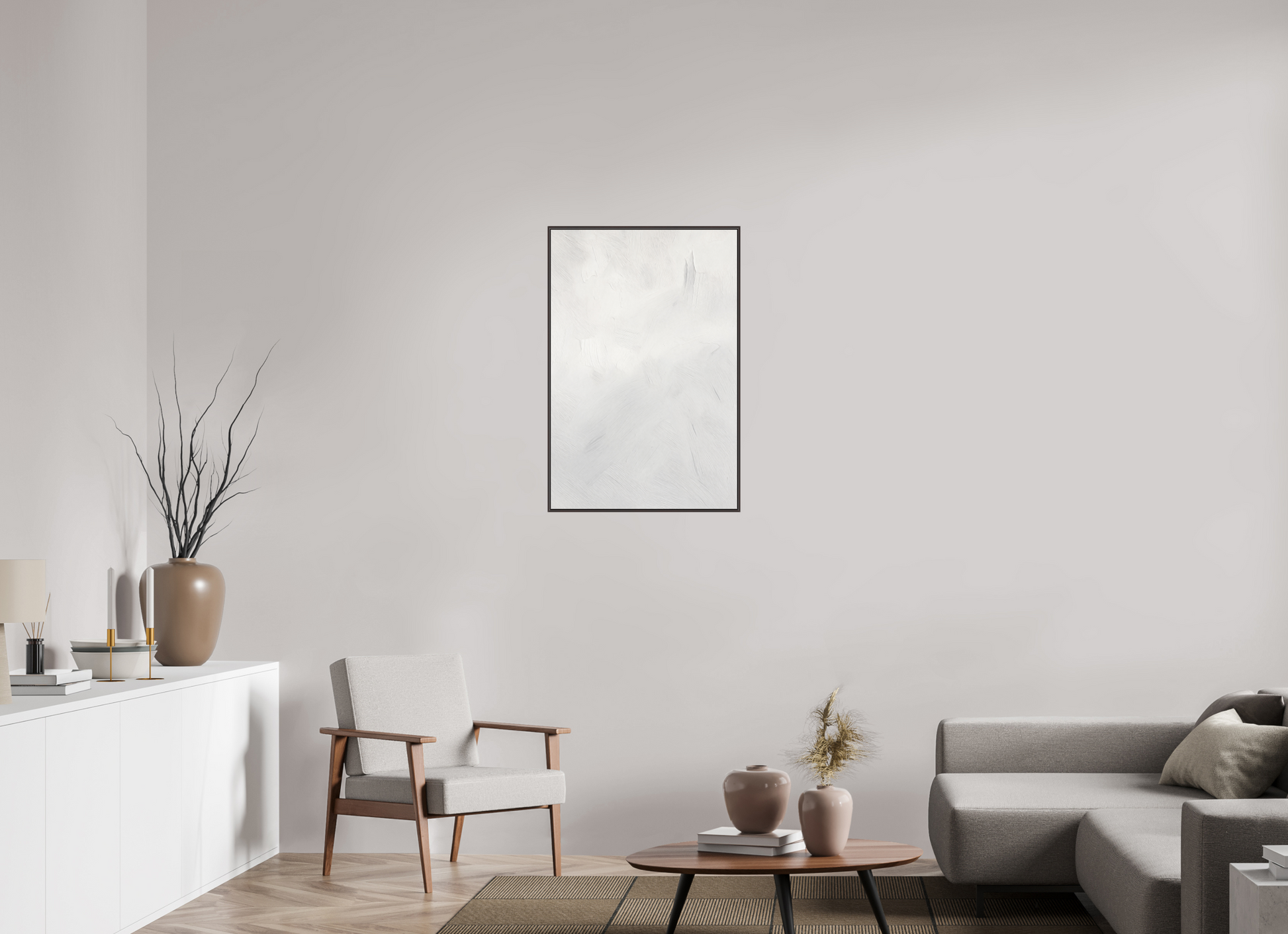 60 x 90 cm, Forex, gerahmt Erlenholz braun Silent Texture