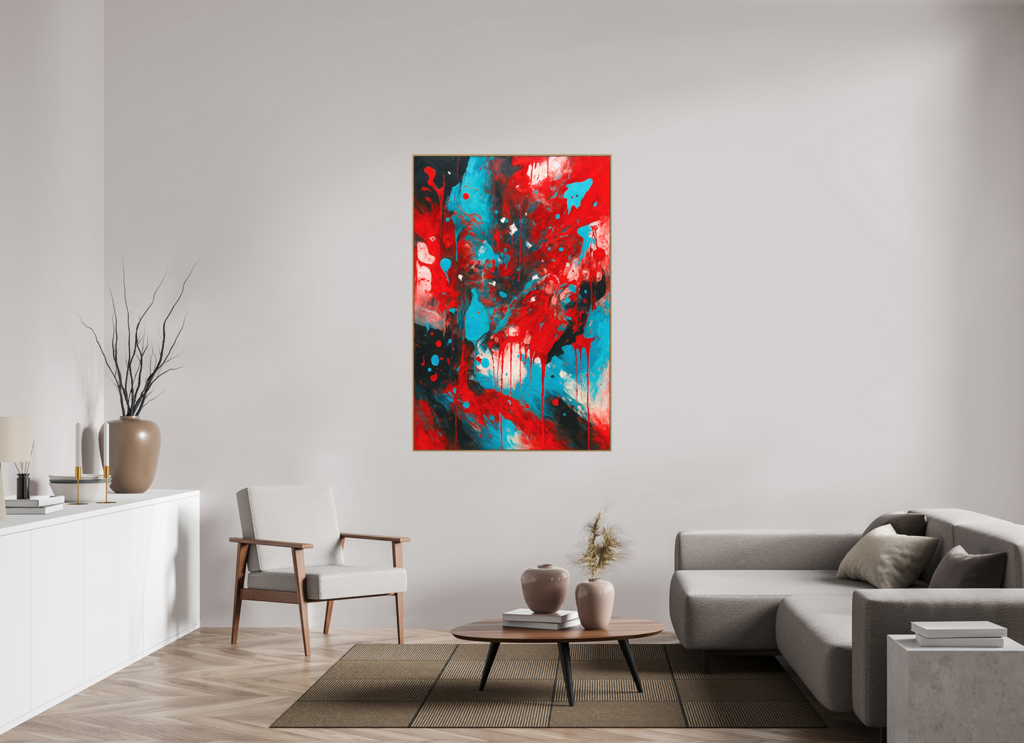 100 x 150 cm, Forex, gerahmt Eichenholz Natur Vivid Motion