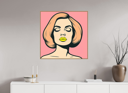 80 x 80 cm, Forex, gerahmt Eichenholz Natur Golden Silence