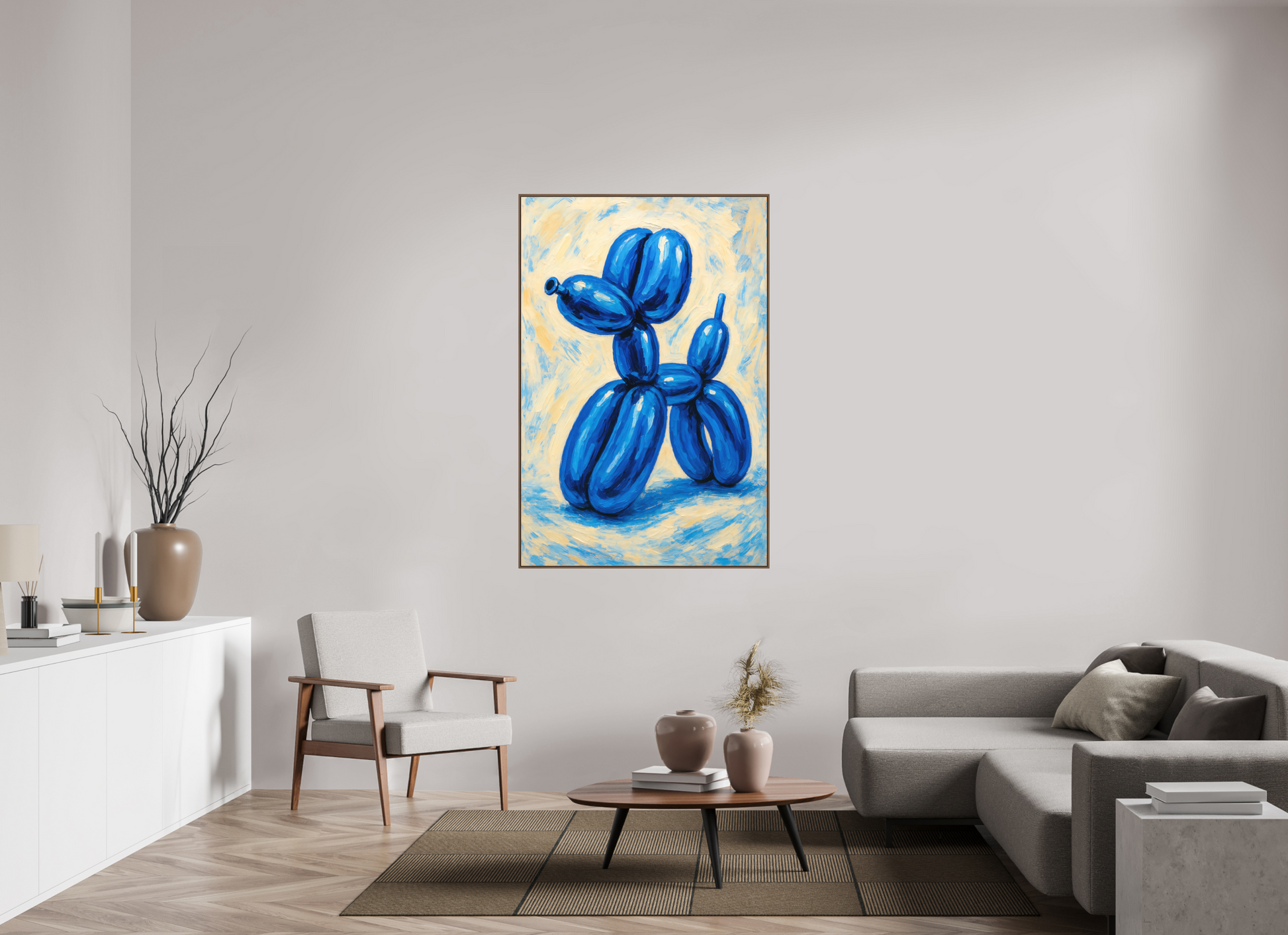 100 x 150 cm, Forex, gerahmt Nussbaumholz Playful Grace