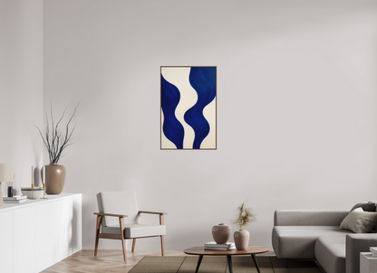 60 x 90 cm, Forex, gerahmt Nussbaumholz Indigo Tides