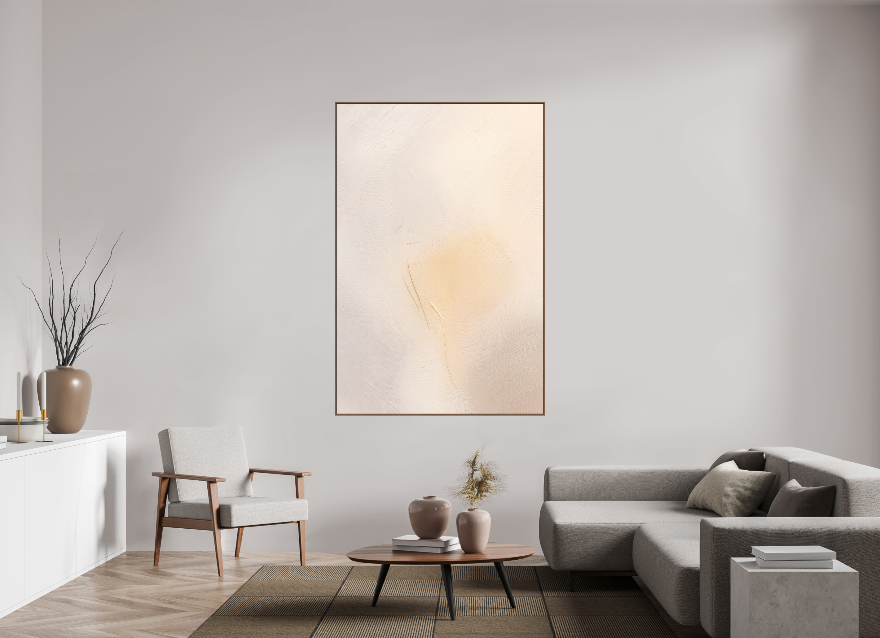 120 x 180 cm, Forex, gerahmt Nussbaumholz Sandline Harmony