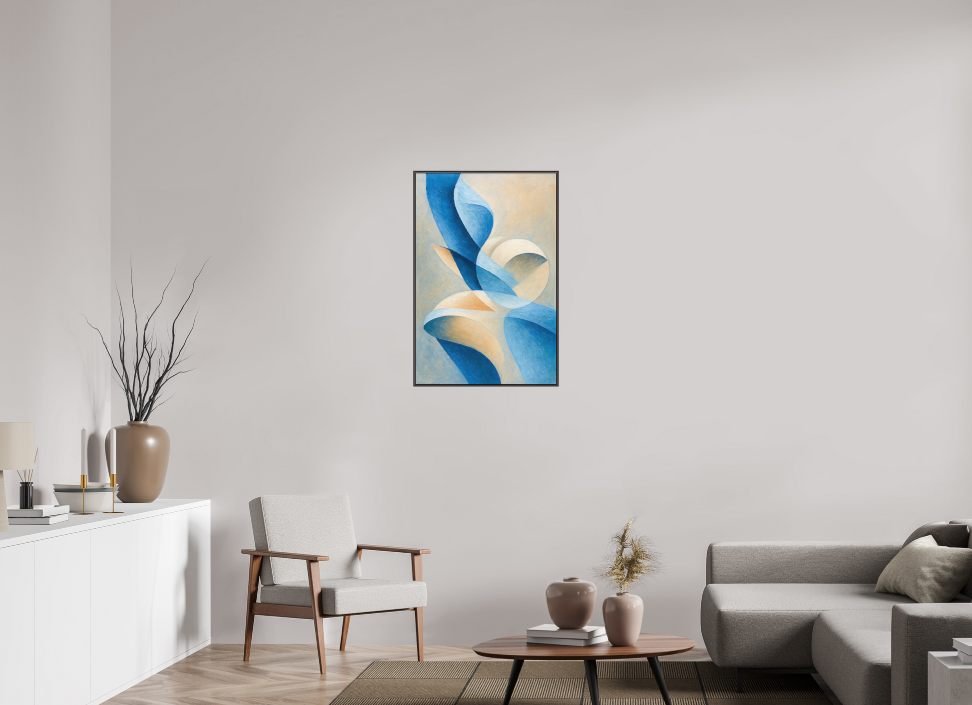 60 x 90 cm, Forex, gerahmt Erlenholz braun Cerulean Flow