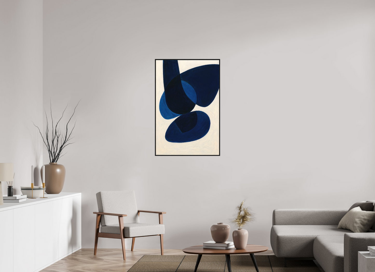 70 x 105 cm, Forex, gerahmt Eichenholz schwarz Midnight Arc