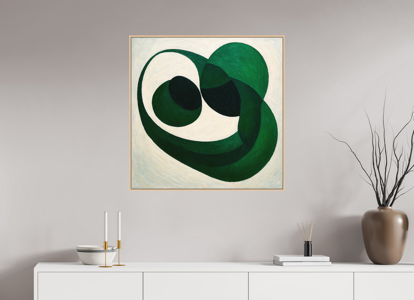 80 x 80 cm, Forex, gerahmt Ahornholz Natur Obsidian Drift