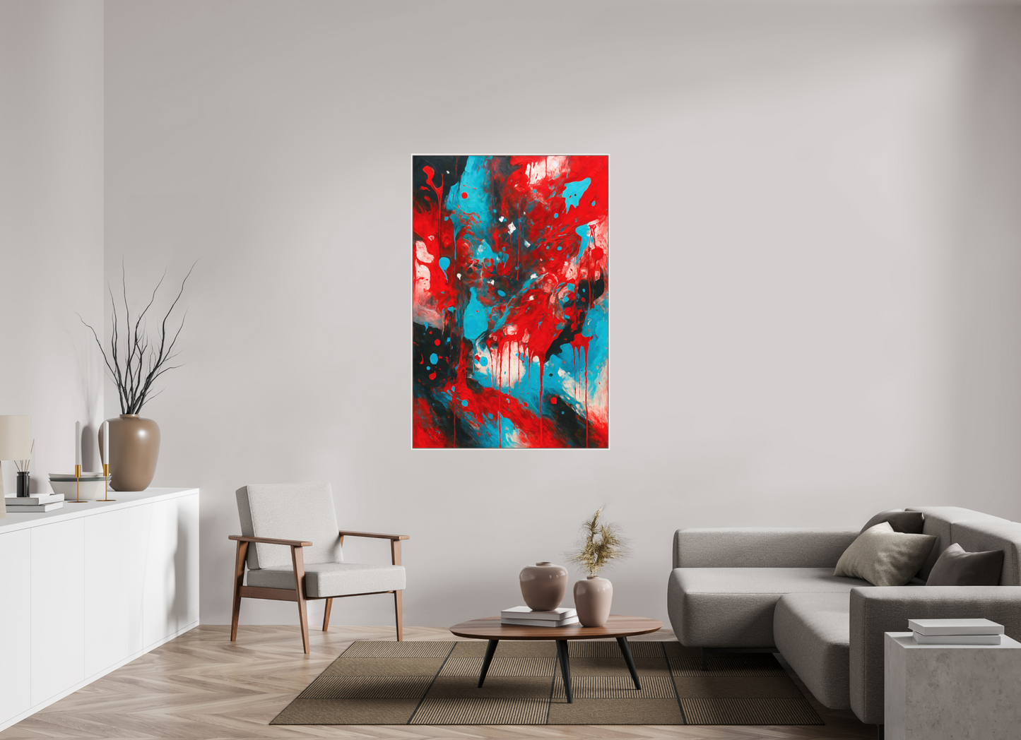 100 x 150 cm, Forex, gerahmt Ahornholz weiß Vivid Motion