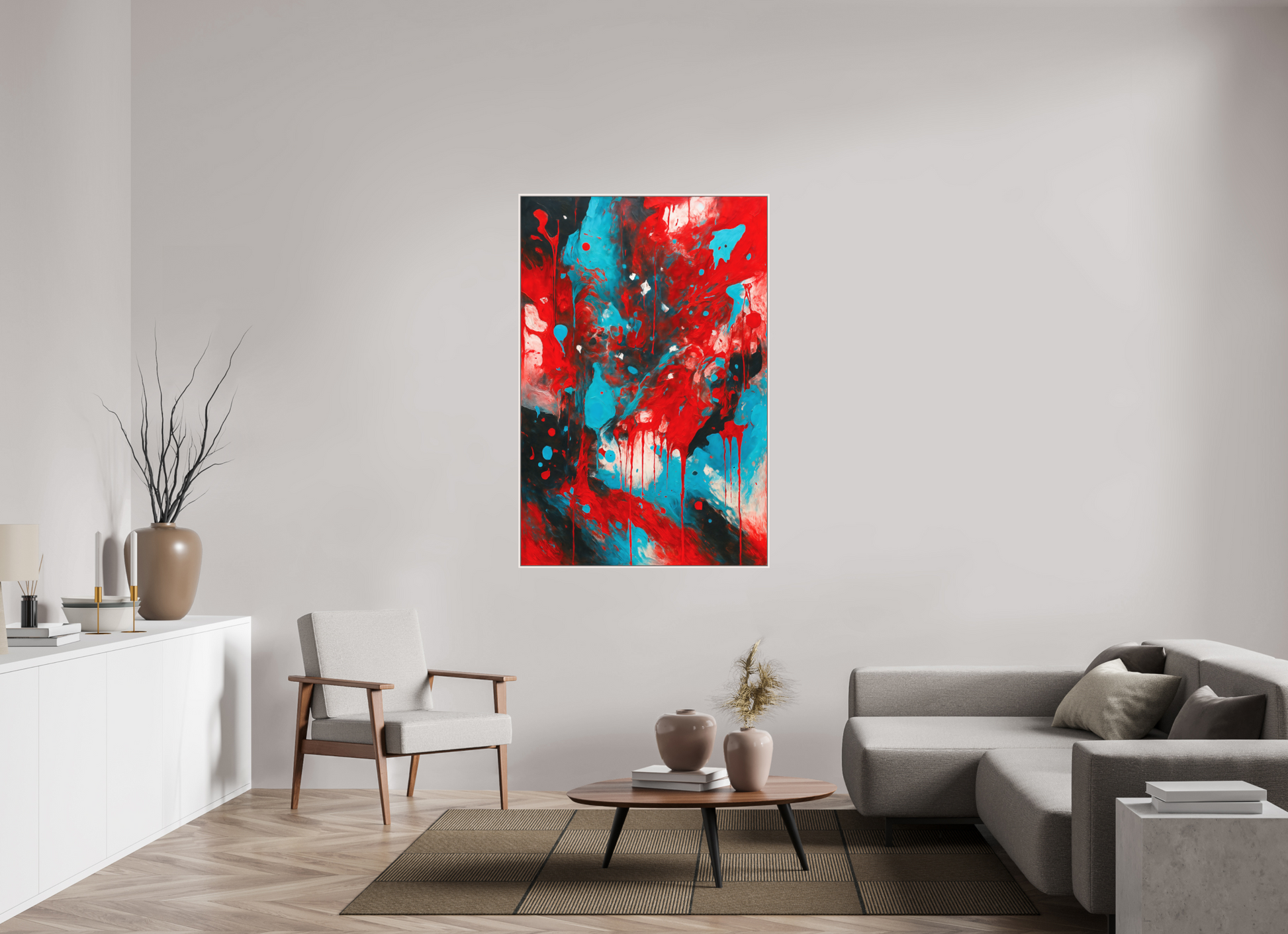 100 x 150 cm, Forex, gerahmt Ahornholz weiß Vivid Motion