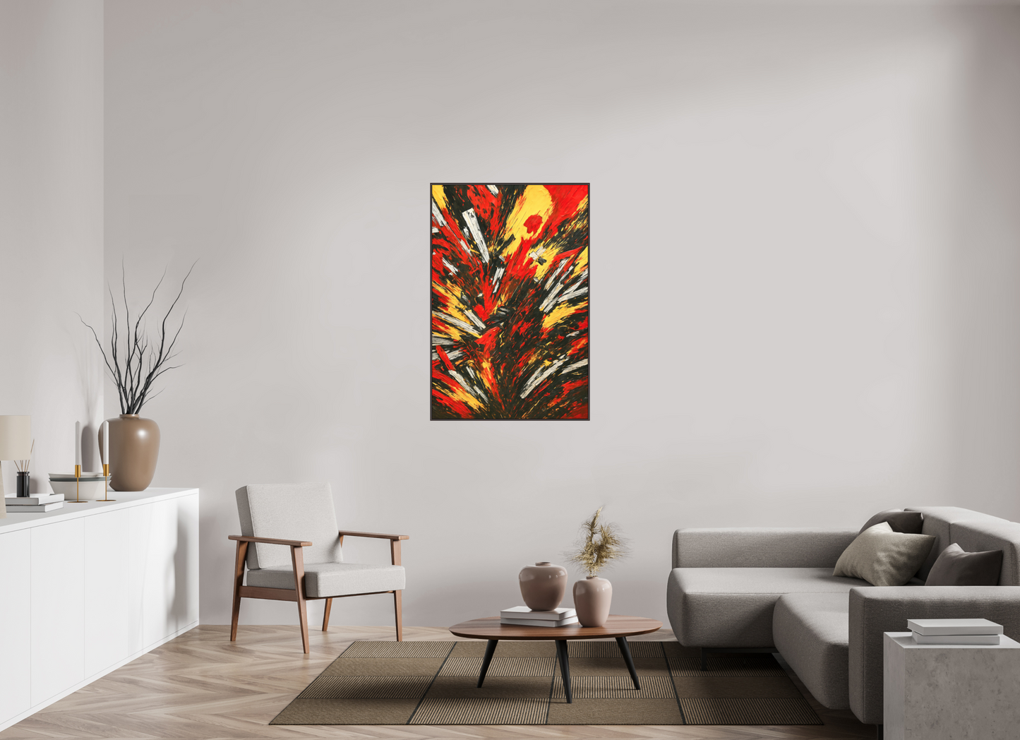 80 x 120 cm, Forex, gerahmt Erlenholz braun Fiery Eruption