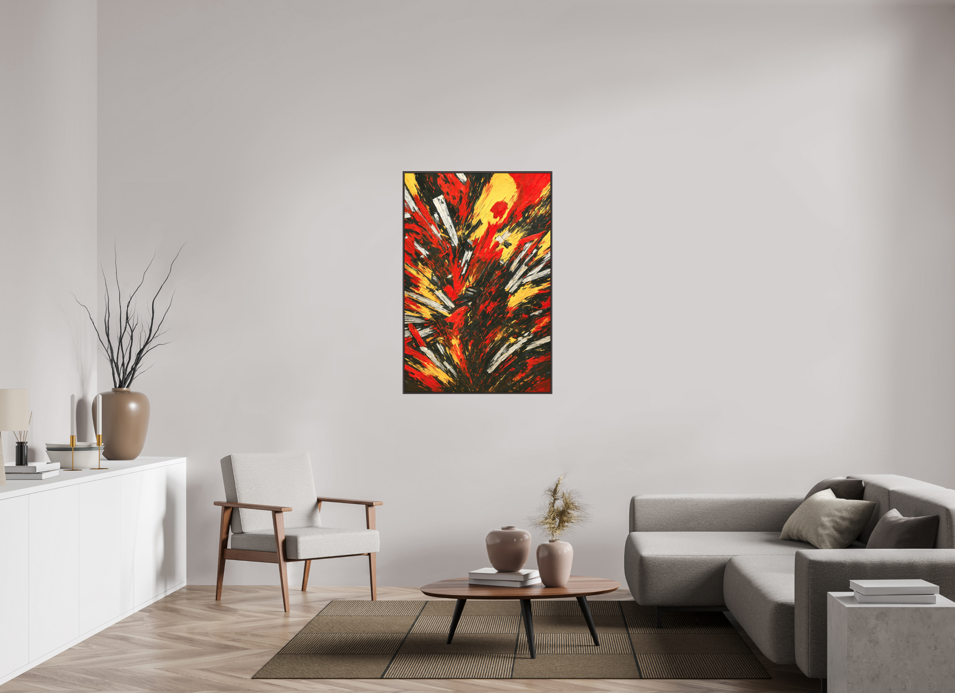 80 x 120 cm, Forex, gerahmt Erlenholz braun Fiery Eruption