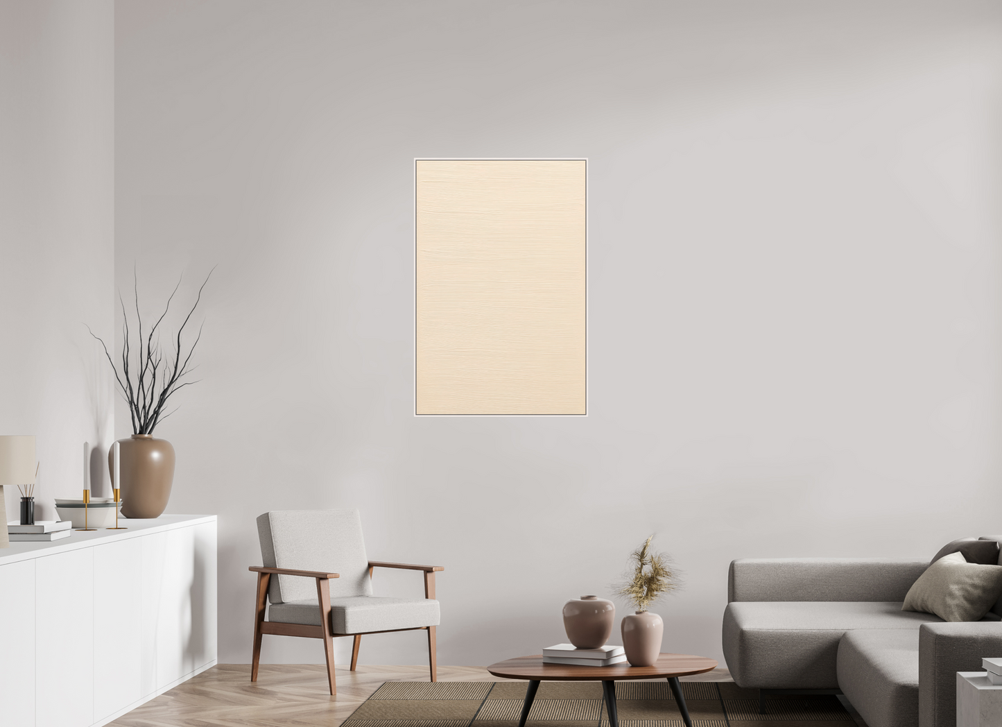 70 x 105 cm, Forex, gerahmt Ahornholz weiß Sandline Pure