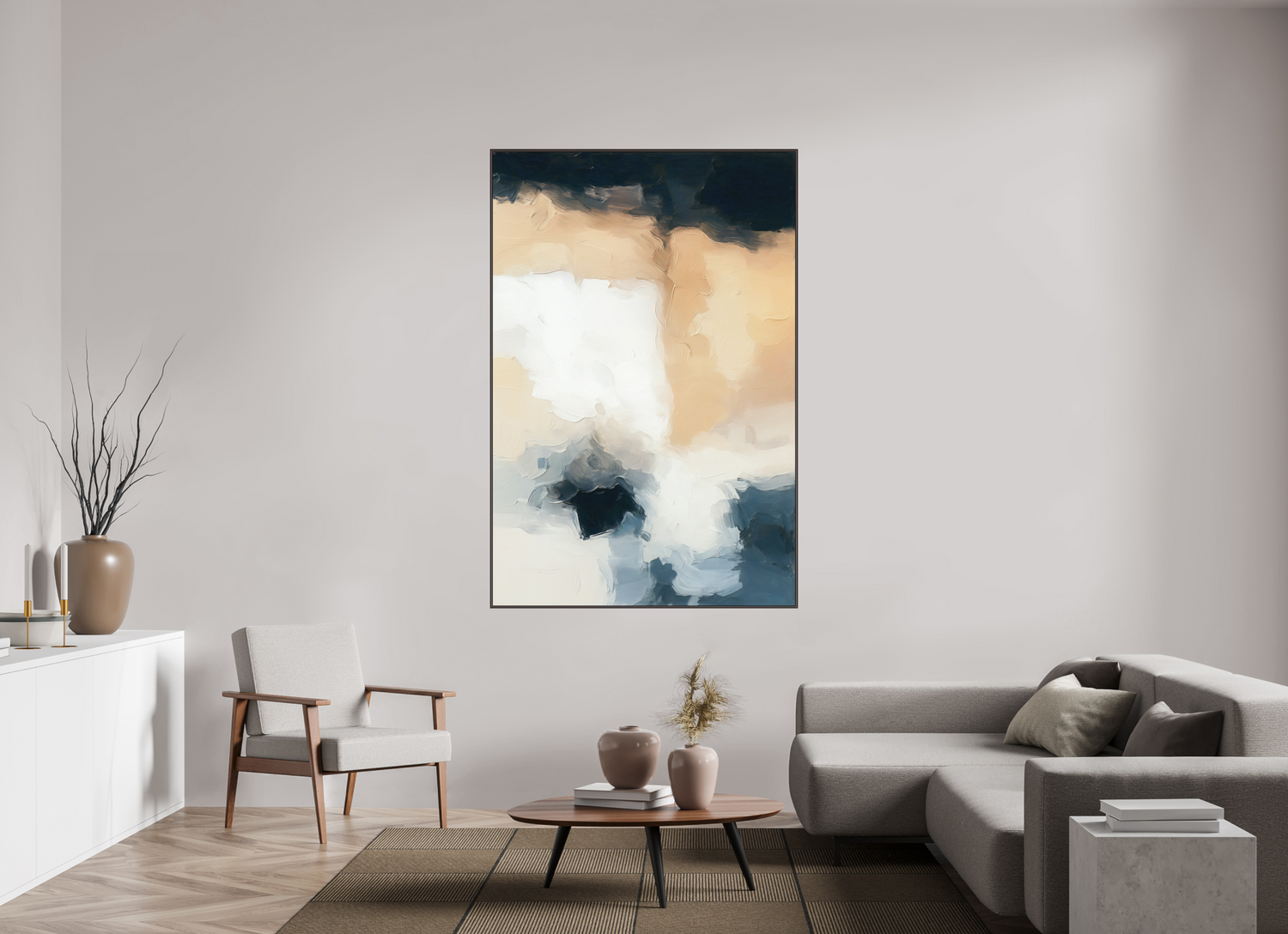 120 x 180 cm, Forex, gerahmt Erlenholz braun Soft Currents