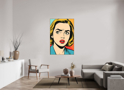 100 x 150 cm, Forex, gerahmt Eichenholz Natur Teal Shock