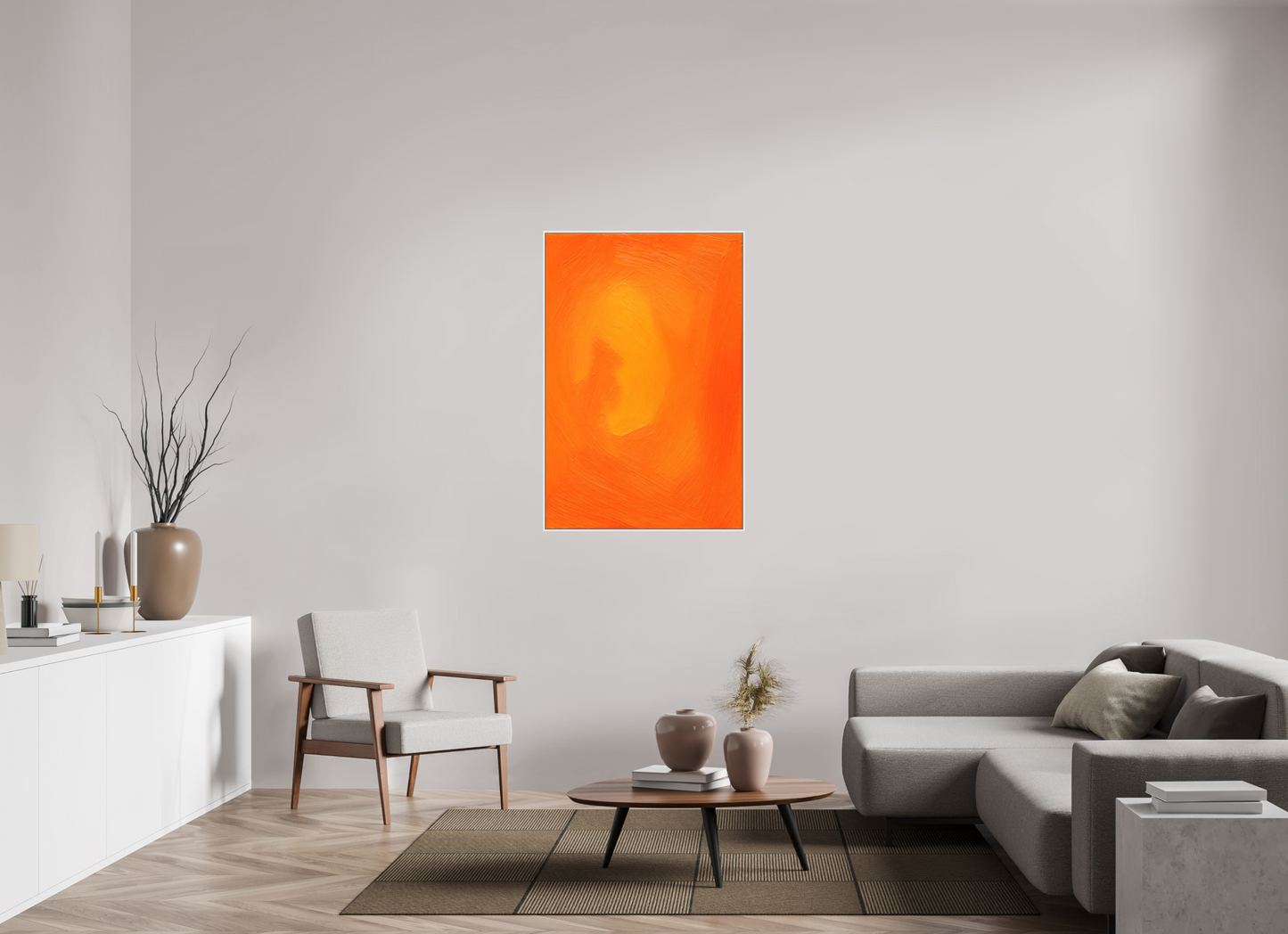80 x 120 cm, Forex, gerahmt Ahornholz weiß Amber Flow