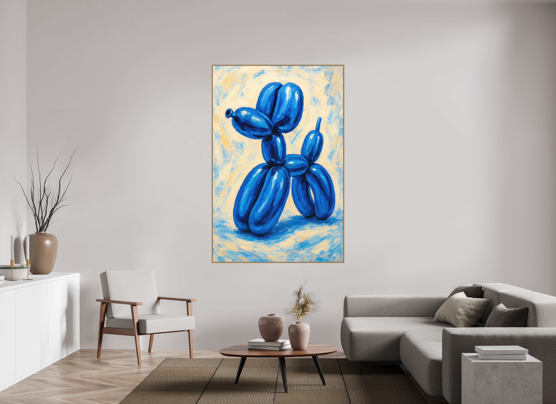 120 x 180 cm, Forex, gerahmt Eichenholz Natur Playful Grace