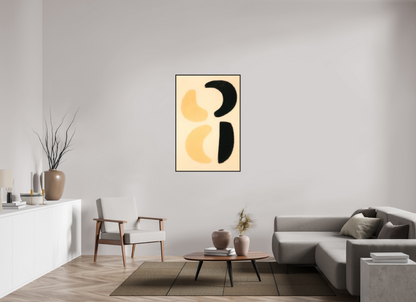 80 x 120 cm, Forex, gerahmt Eichenholz schwarz Lunar Duality