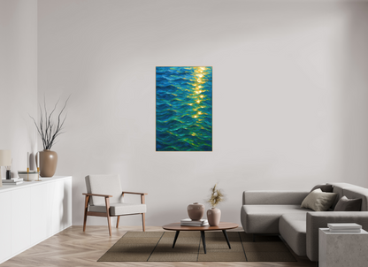 80 x 120 cm, Forex, gerahmt Ahornholz Natur Golden Ripples
