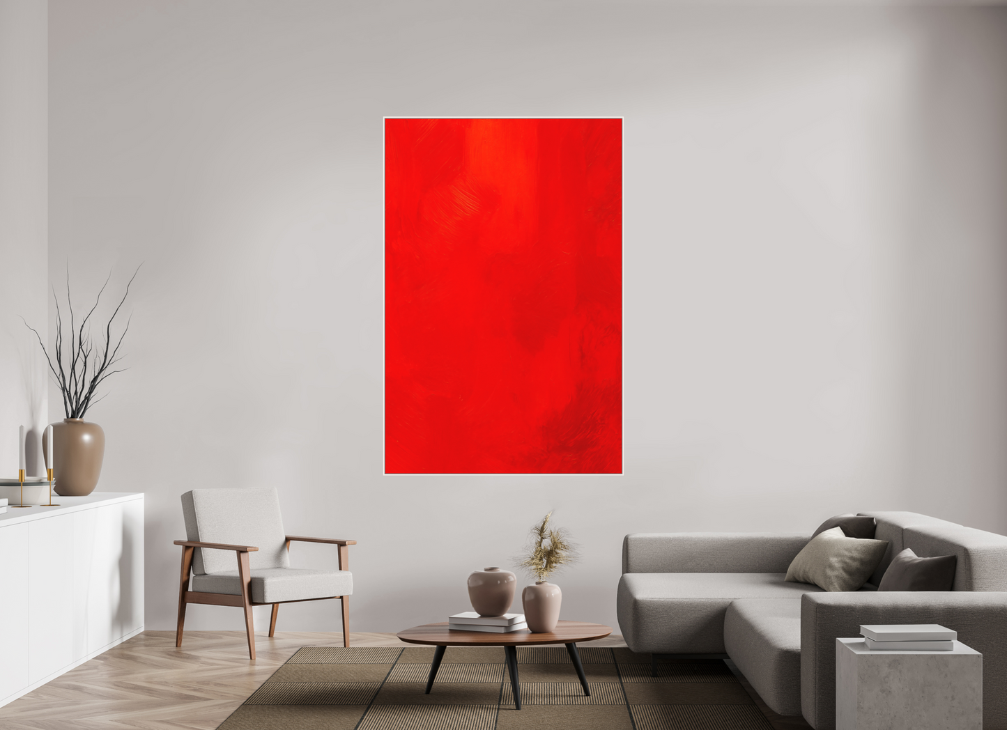 120 x 180 cm, Forex, gerahmt Ahornholz weiß Crimson Depth