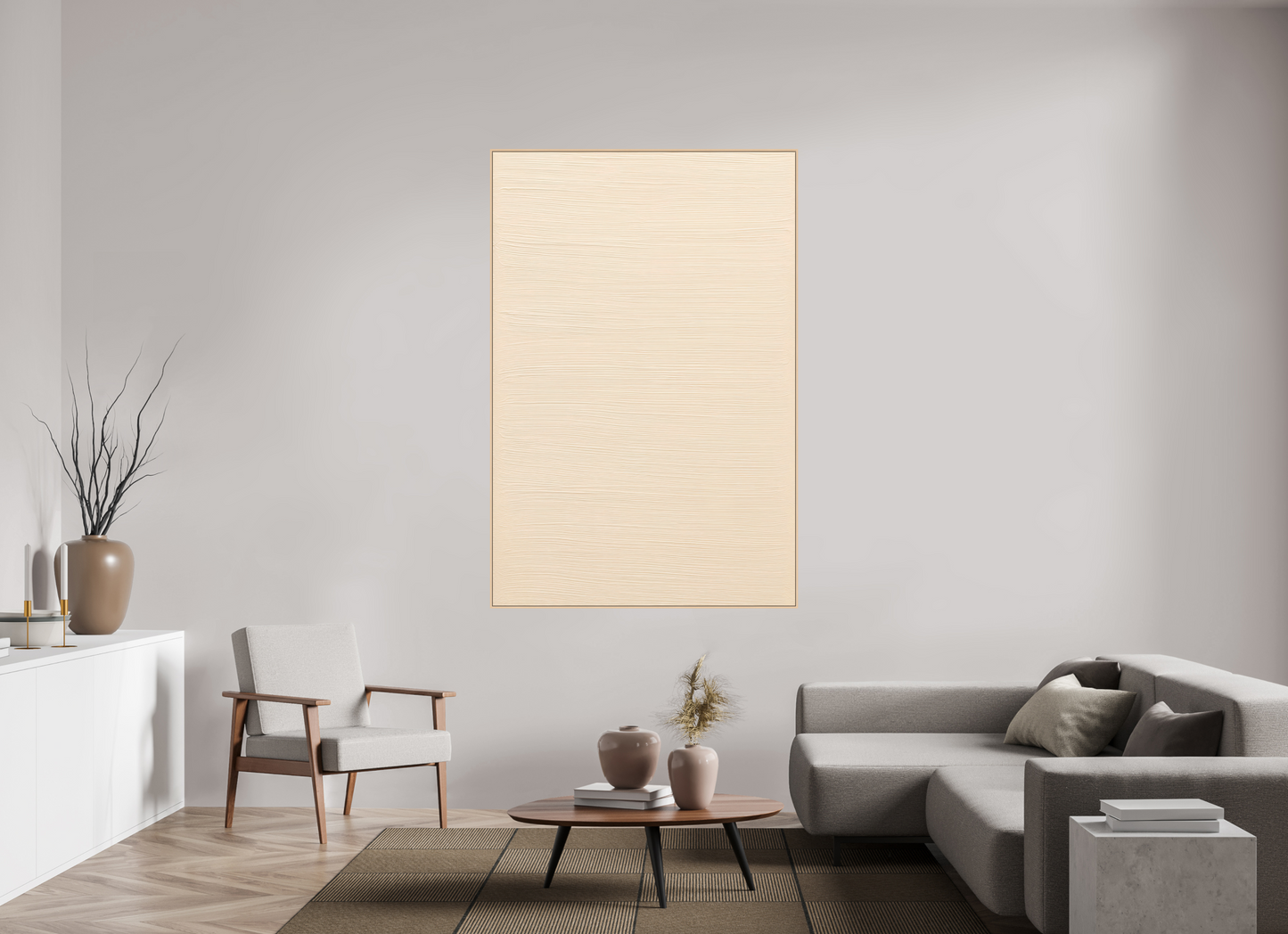 120 x 180 cm, Forex, gerahmt Ahornholz Natur Sandline Pure