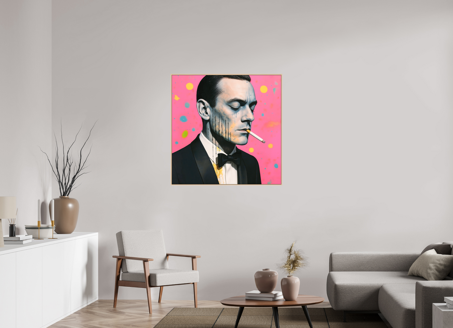 100 x 100 cm, Forex, gerahmt Ahornholz Natur Velvet Rebellion
