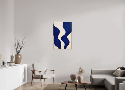 60 x 90 cm, Forex, gerahmt Eichenholz Natur Indigo Tides