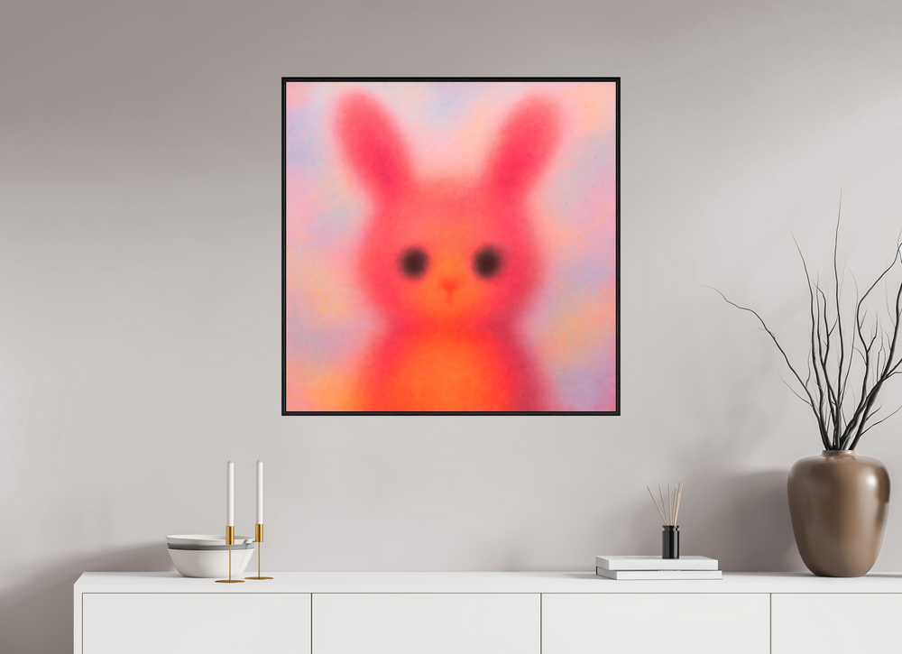 80 x 80 cm, Forex, gerahmt Eichenholz schwarz Dreamy Hare
