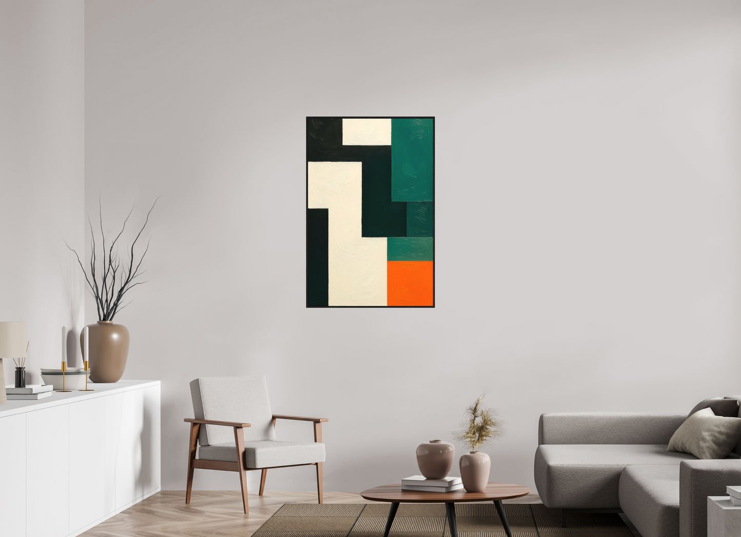 70 x 105 cm, Forex, gerahmt Eichenholz schwarz Urban Contrast