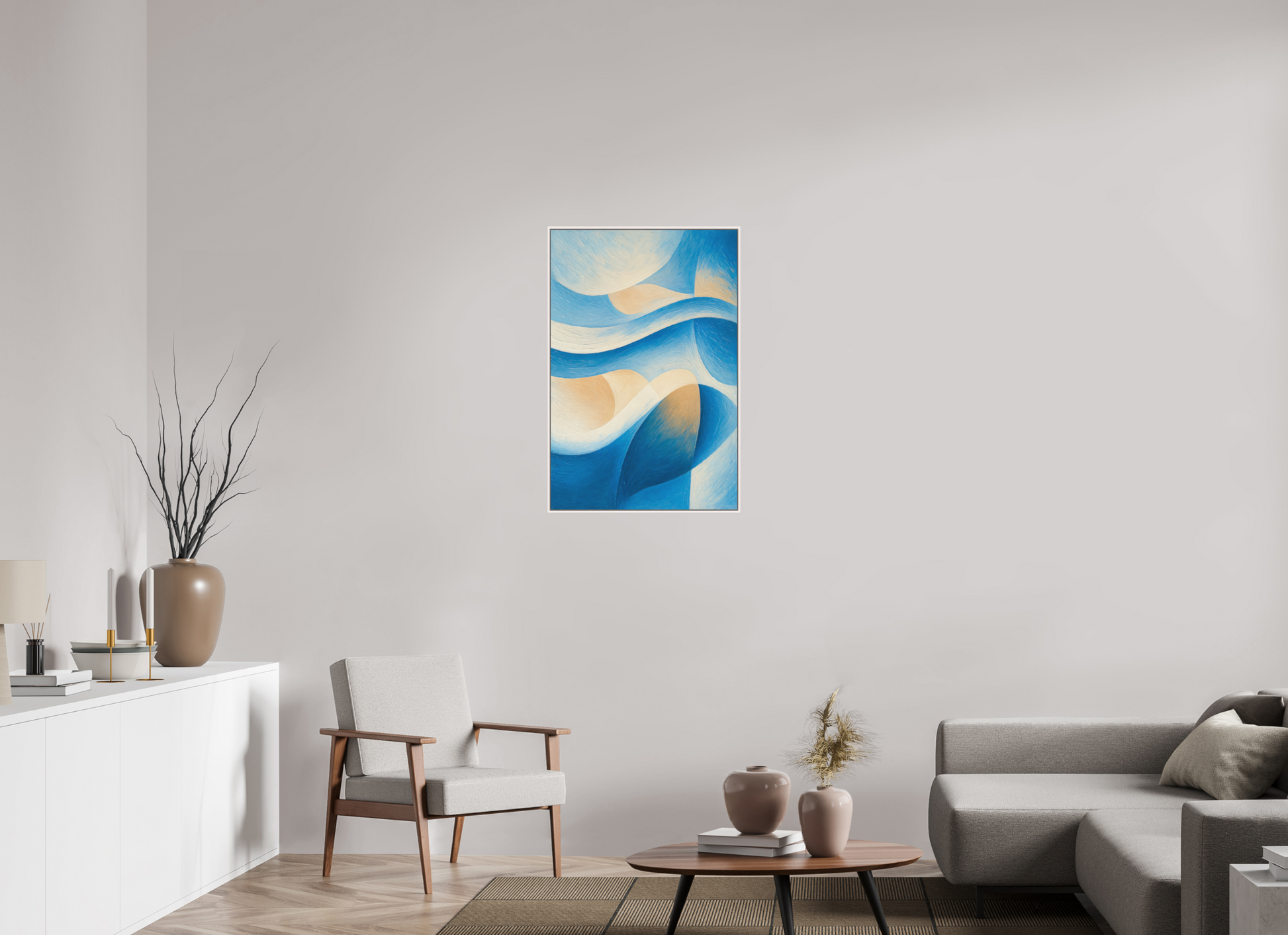 60 x 90 cm, Forex, gerahmt Ahornholz weiß Coastal Harmony