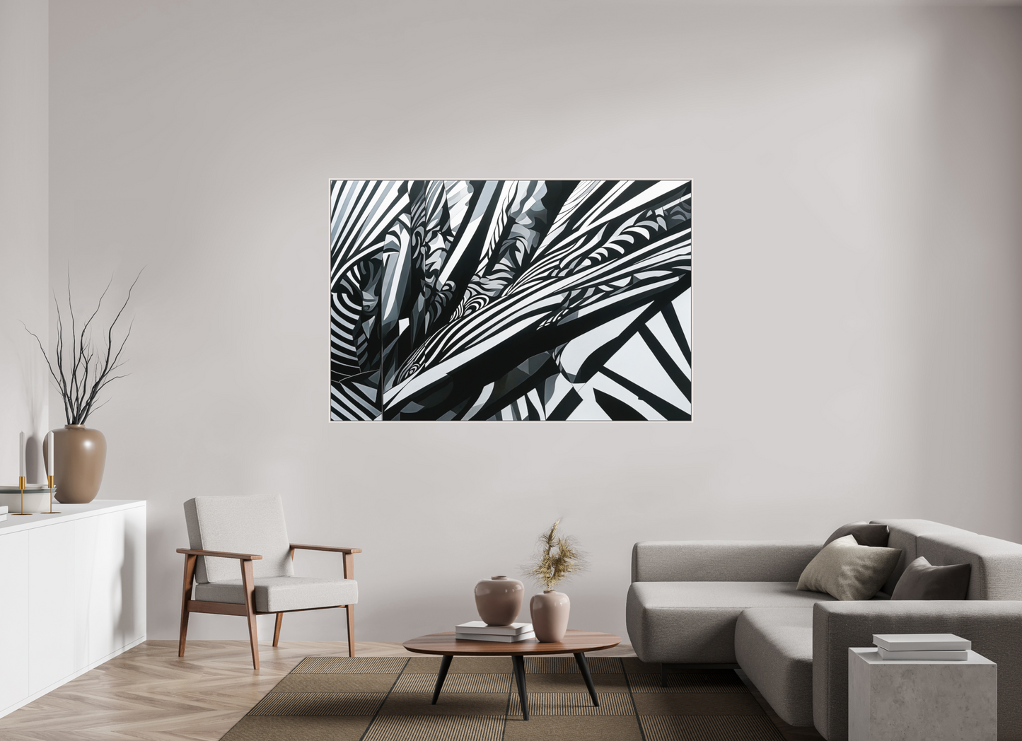 180 x 120 cm, Forex, gerahmt Ahornholz weiß Obsidian Motion